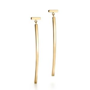 TIFFANY & Co T Bar Earrings 18k Gold